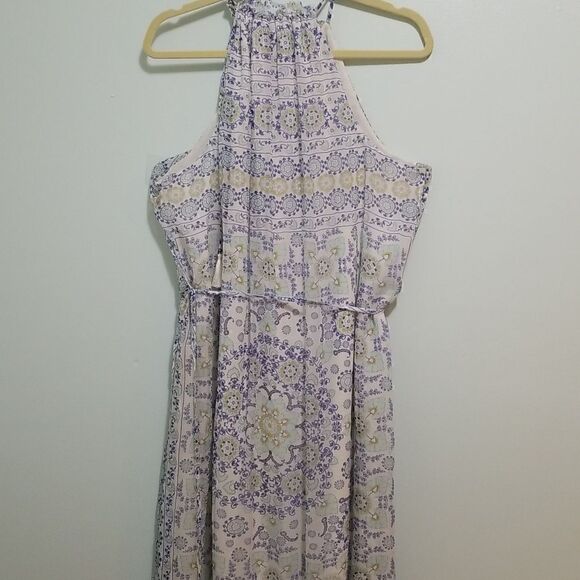 Joie silk, blue printed sleeveless maxi dress. Size XL. - Picture 3 of 4